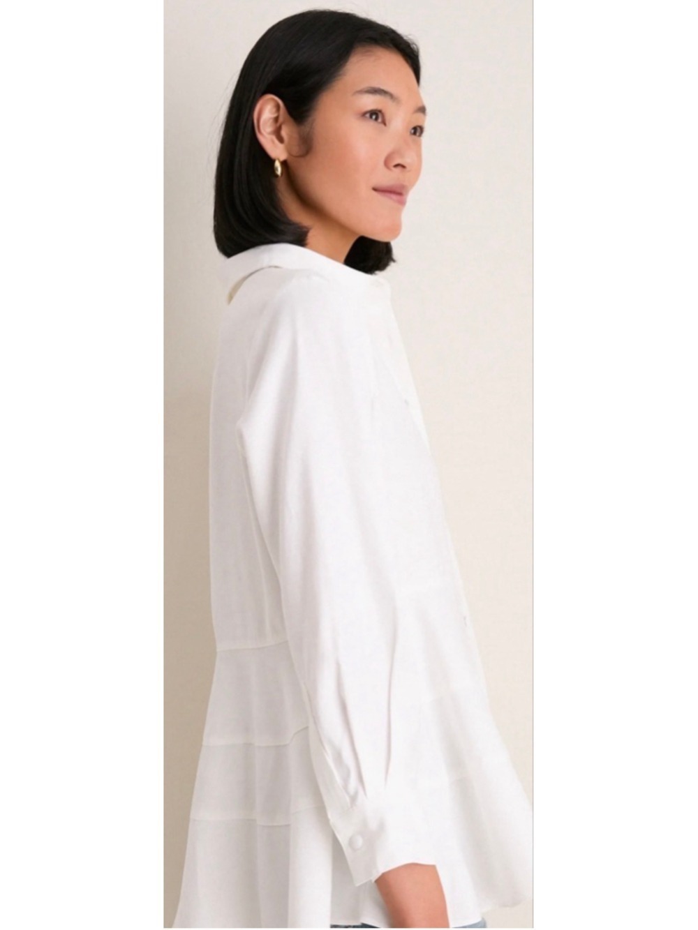 NWT Tuckernuck POMANDER PLACE White Ashlen Blouse M 19in P to P - Picture 3 of 7